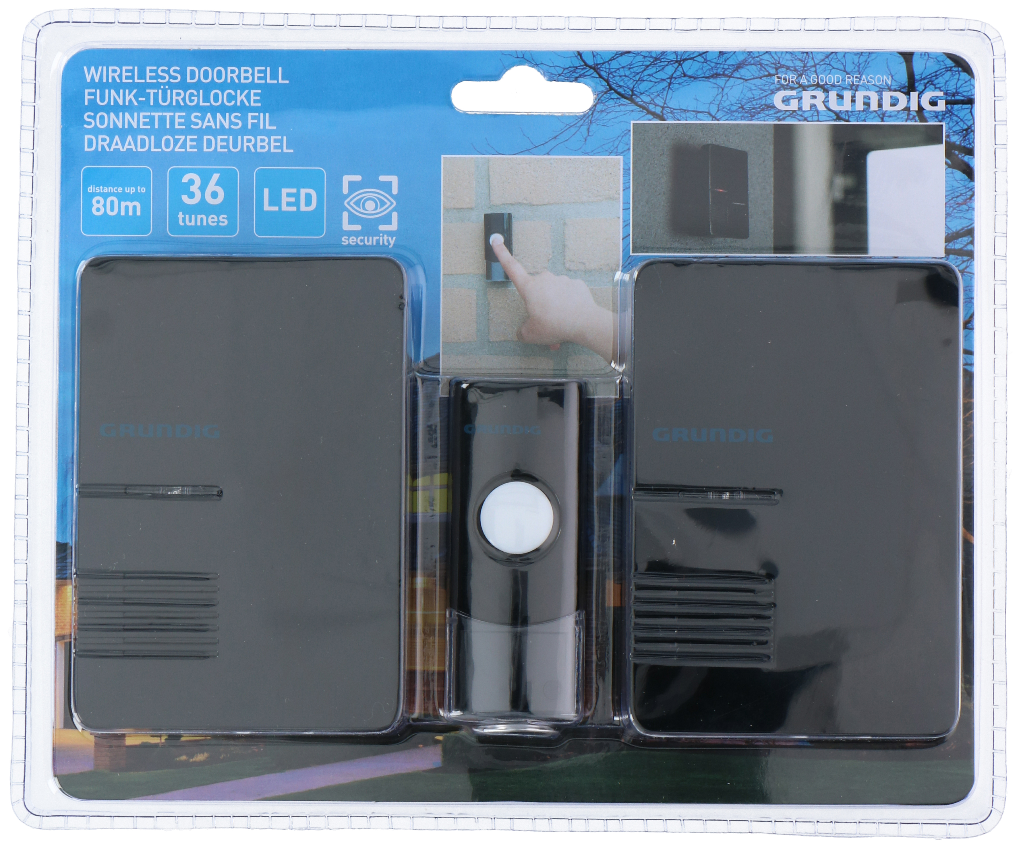 Grundig FunkTürglocke mit 1 Sender, 2 Empfängern Batterien 80 Meter Reichweite S - Bild 10 von 10